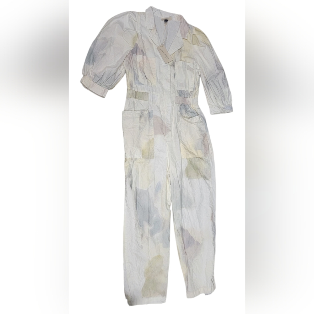 Universal Threads Women's White Watercolor Jumpsuit Romper Size 8 NWT